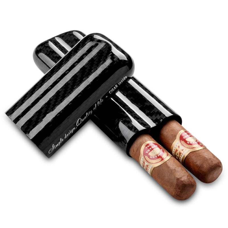 Portable 3 Vintage Carbon Fiber Cigar Tube Cigar Set Accessories