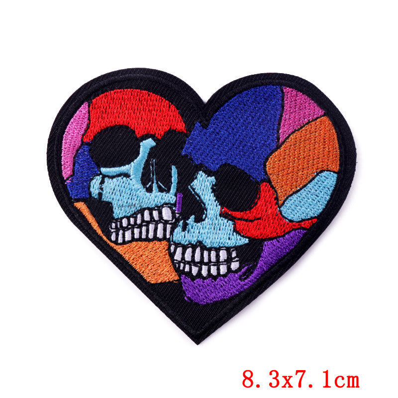 Creative Punk Skull Embroidery Cloth Sticker