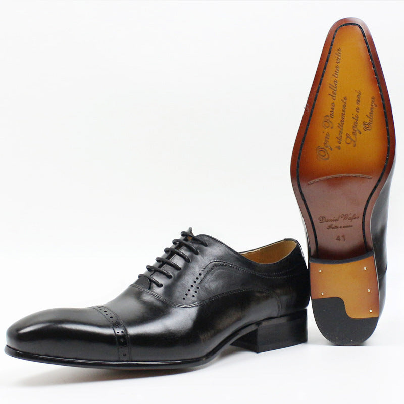 Men&#39;s Black Brown Business Casual Leather Shoes