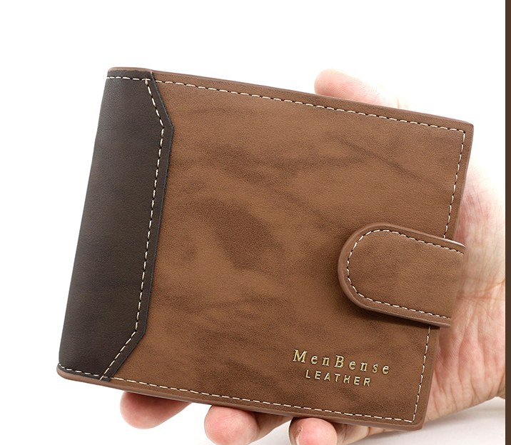 Men&#39;s Wallet Short Style With Korean Edition Hinge Gold Stamping