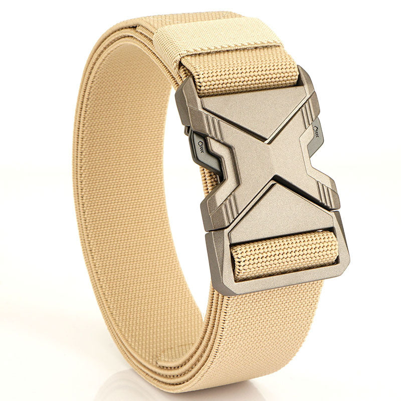 Fashion Commuter Casual Men&#39;s Belt Woven Elastic Minimalist Alloy Buckle