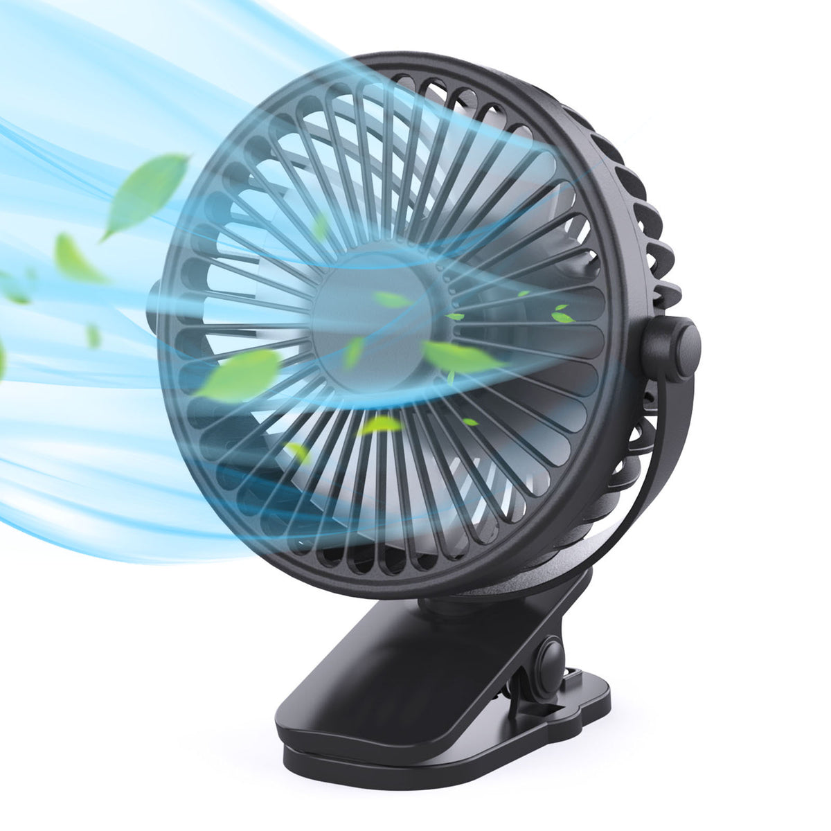 Portable Clip On Fan Battery Operated, Small Powerful USB Desk Fan, 3 Speed Quiet Rechargeable Mini Table Fan, 360 Rotate Cooling Fan For Home Office Travel Outdoor&amp;Indoor Treadmill
