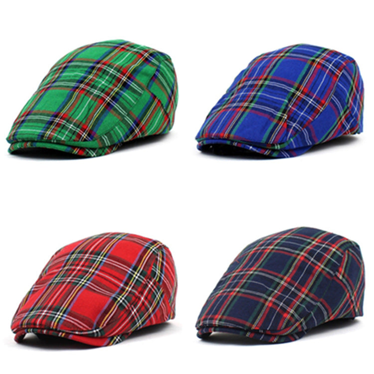 Women&#39;s Art Contrast Plaid Painter Hat