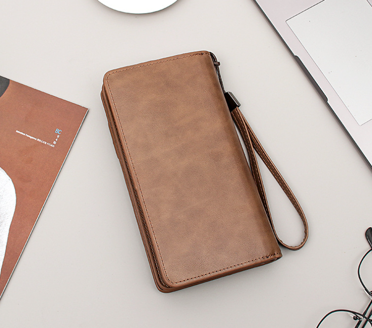 Men&#39;s Portable Wallet Long Zipper Multi Function