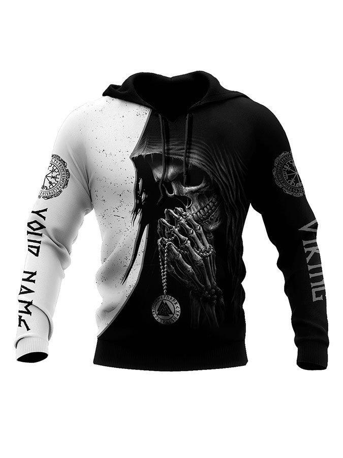 Fashion Street Trend Men&#39;s Viking Mythology Sweatshirt