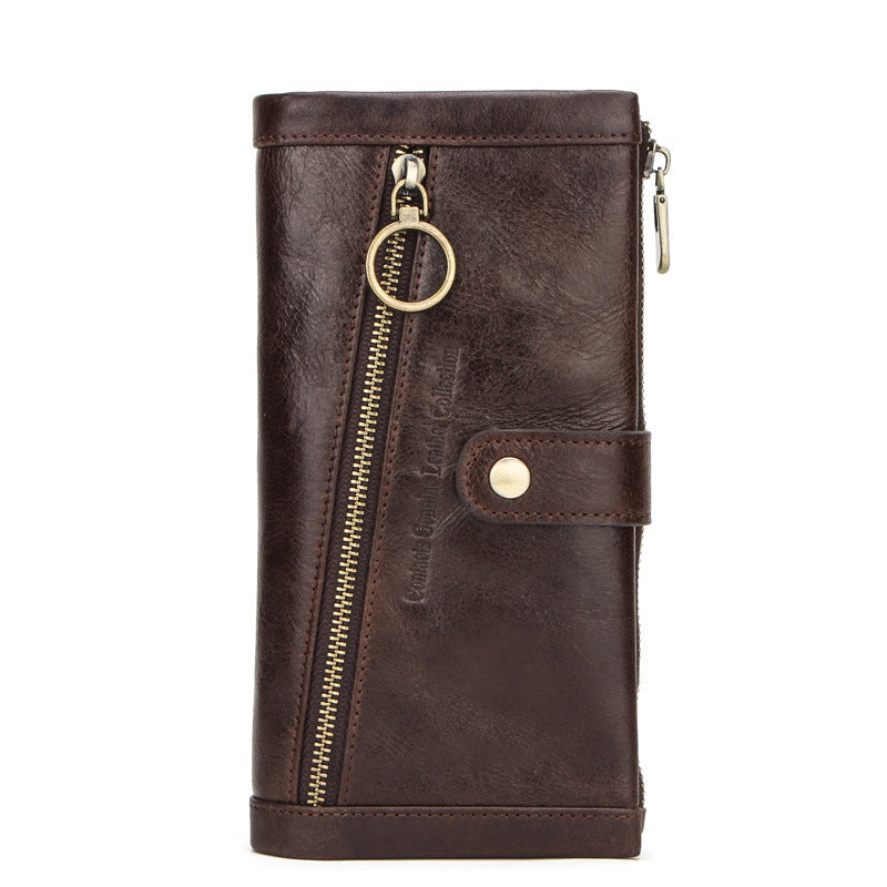 Leather Men&#39;s Wallet Multifunctional Long