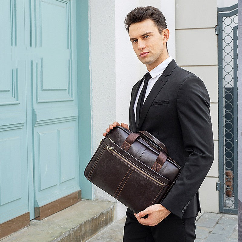 Men&#39;s Business Cowhide Laptop Bag