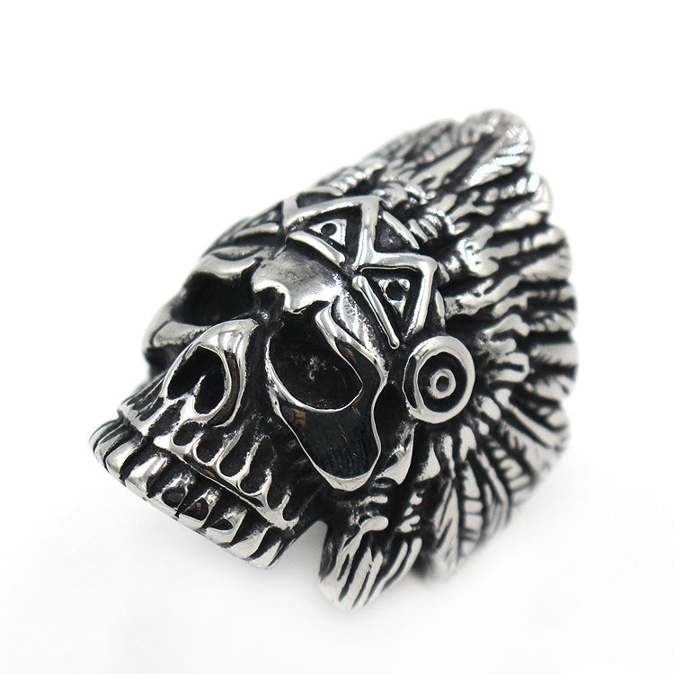 Feather Elder Ghost Head Ring