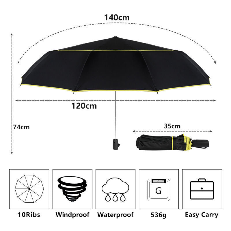 Fully automatic folding umbrella for men and women