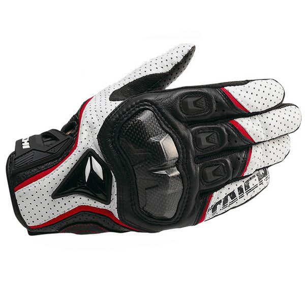 Summer classic RS-TAICHI RST390 full leather perforated carbon fiber breathable racing gloves