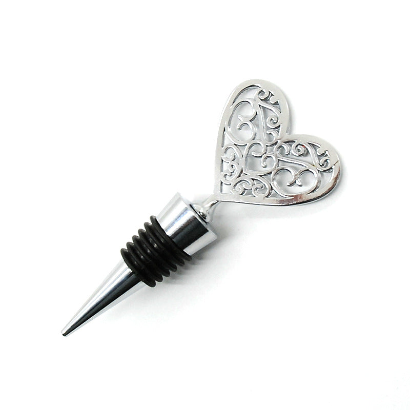 Metal Wine Bottle Plug Simple Heart-shaped Love Alloy Stopper