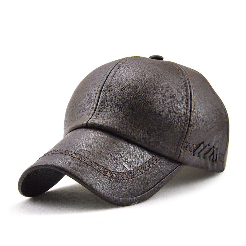 Fashionable autumn and winter leather baseball cap