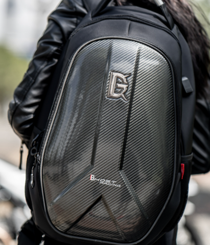 Motorcycle Backpack Helmet Bag Riding Backpack Knight Motorcycle Bag Computer Bag Men&#39;S Hard Shell Carbon Fiber Waterproof Reflective