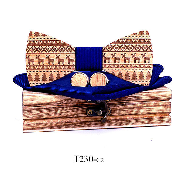 Elk wooden bow tie
