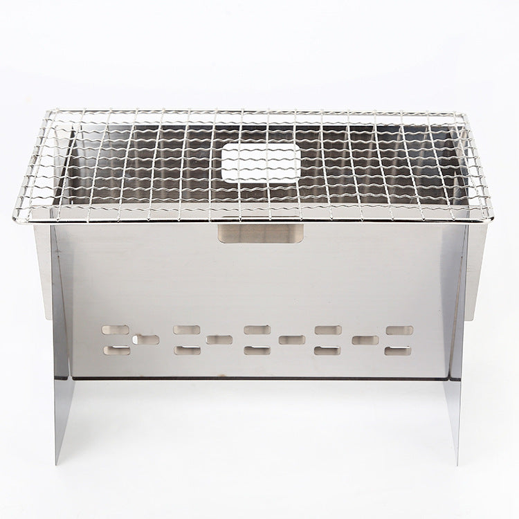 Stainless Steel Flat Card Barbecue Grill Camping Mini