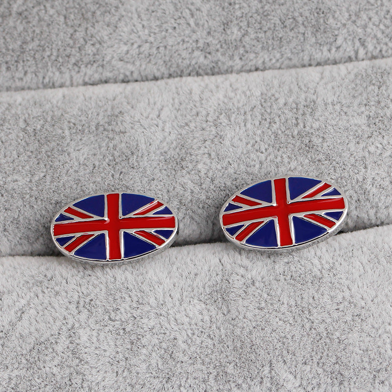 British Flag Geometric Fashion Men&#39;s French Shirt Cufflinks