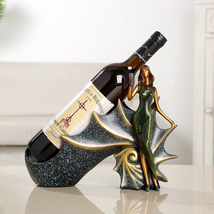 Resin crafts decoration style beauty wine rack