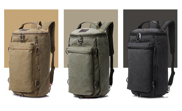 Men&#39;s canvas multifunctional large-capacity backpack