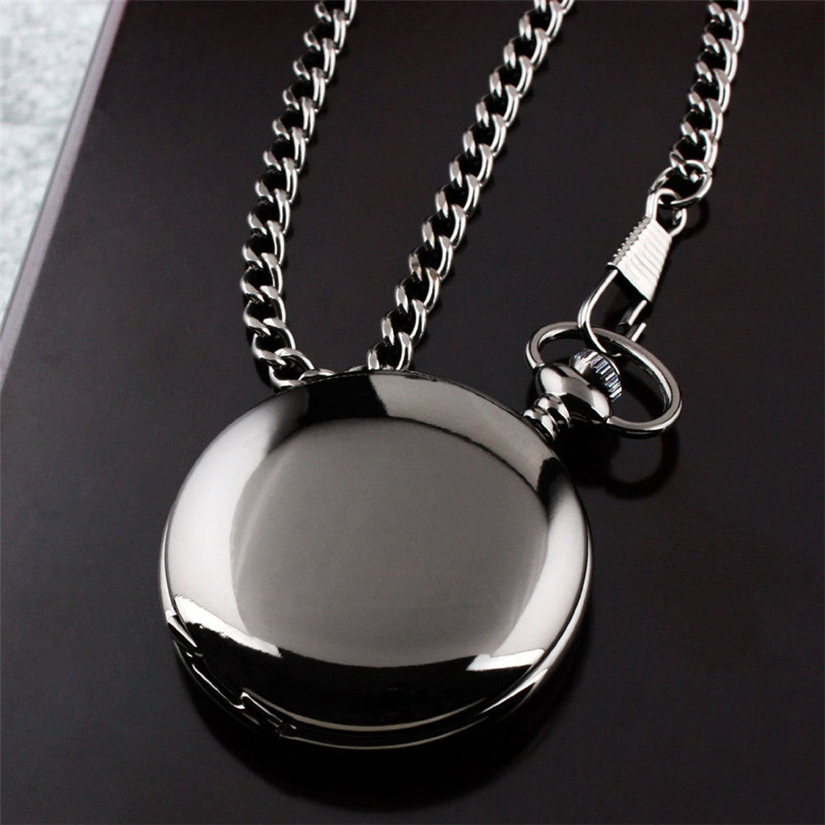 Fashion laser lettering series quartz pocket watch