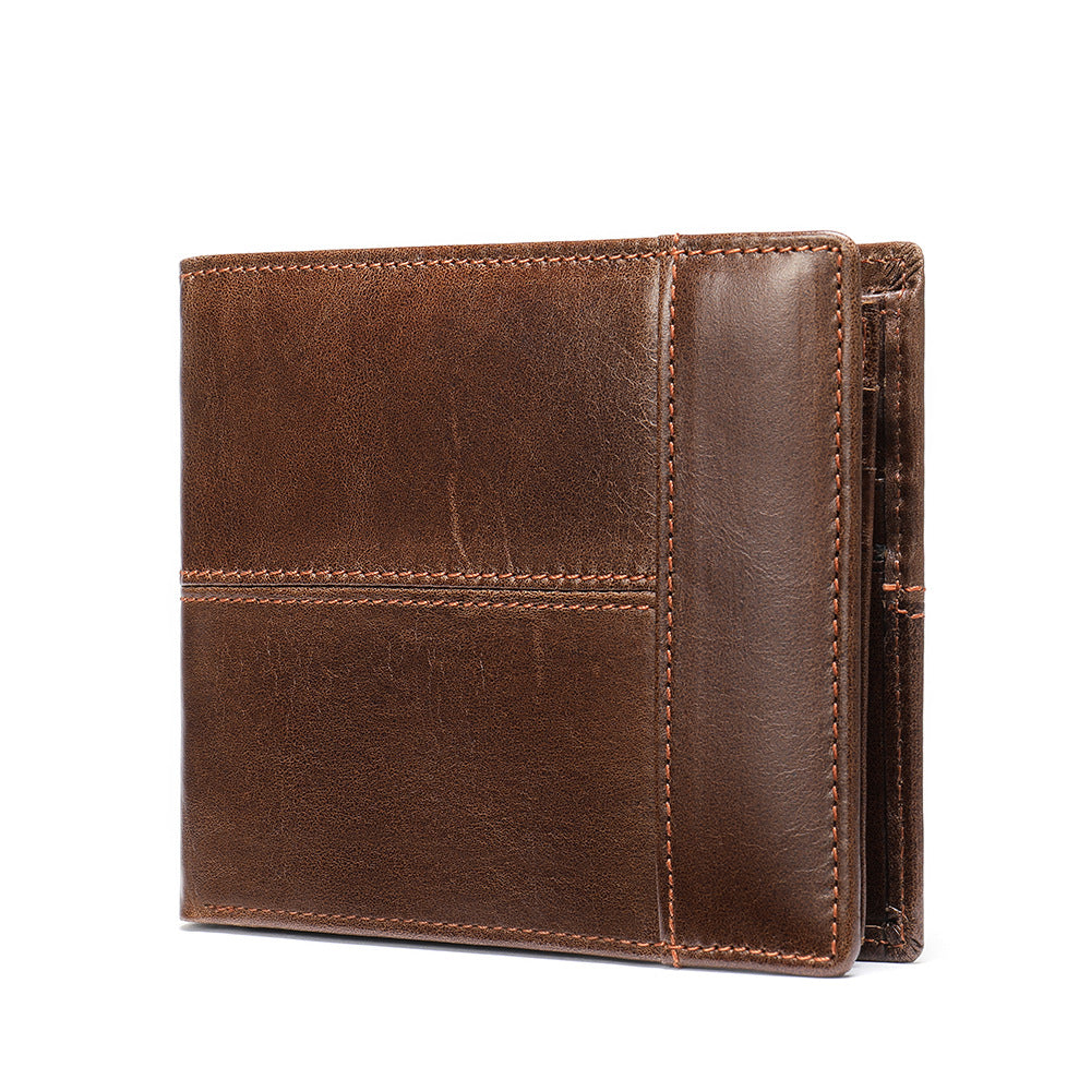 Anti-theft leather men&#39;s wallet