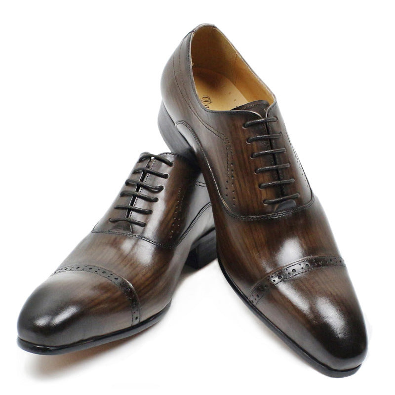 Men&#39;s Black Brown Business Casual Leather Shoes