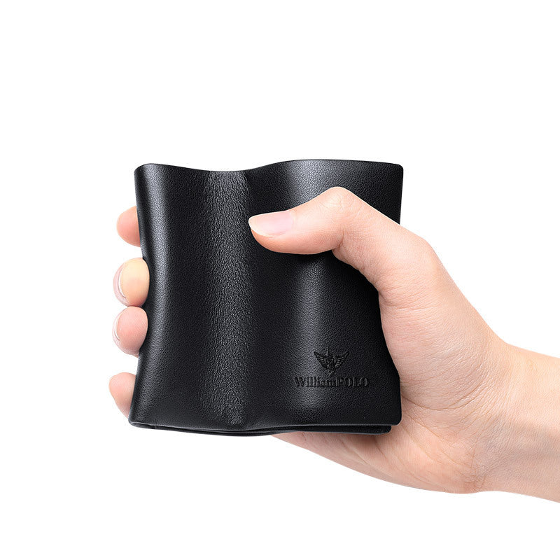 Men&#39;s Top Layer Cowhide Short Wallet