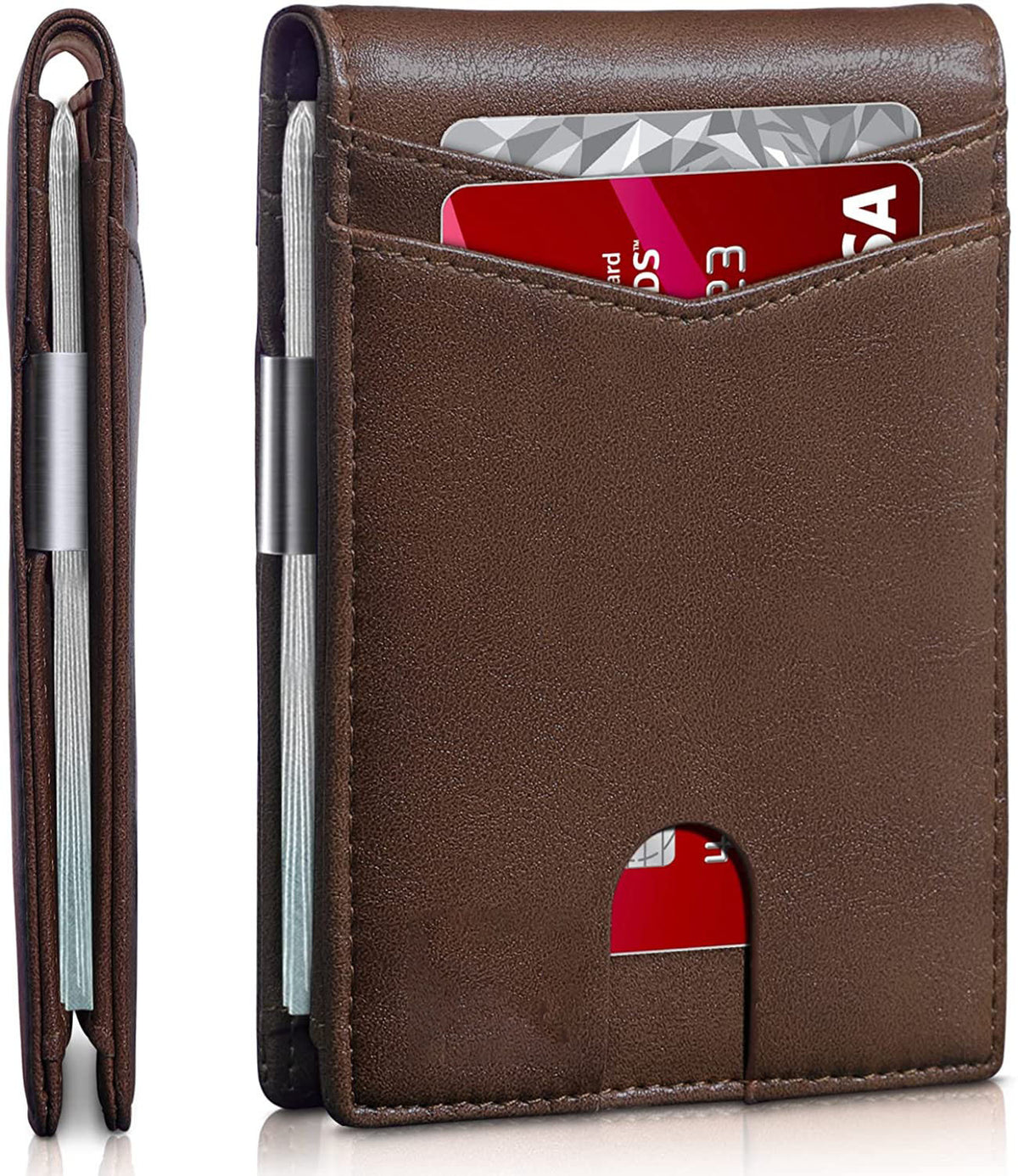 Men&#39;s Leather Card Holder Rfid Anti-Theft Brush
