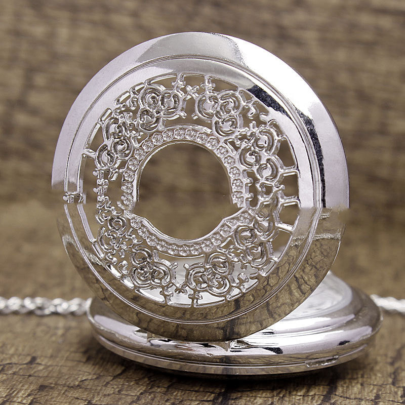 Men&#39;s And Women&#39;s Fashion Retro Hollow Clamshell Pocket Watch Necklace