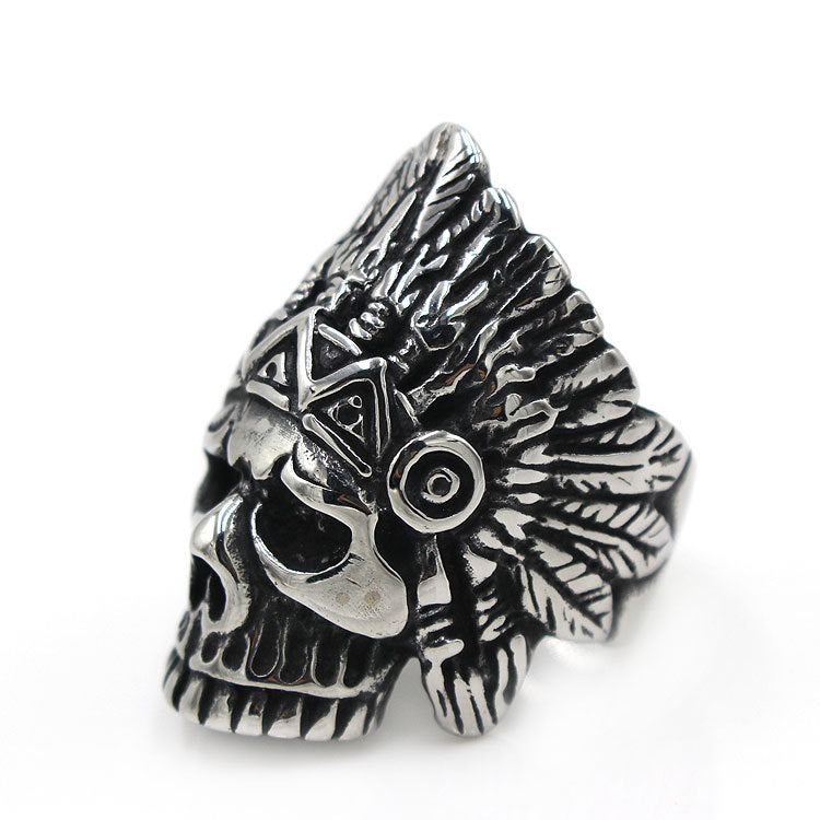 Feather Elder Ghost Head Ring
