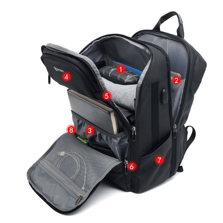 Backpack Men&#39;s Casual Large-capacity Multi-function Computer Bag Customized Outdoor Travel Bag