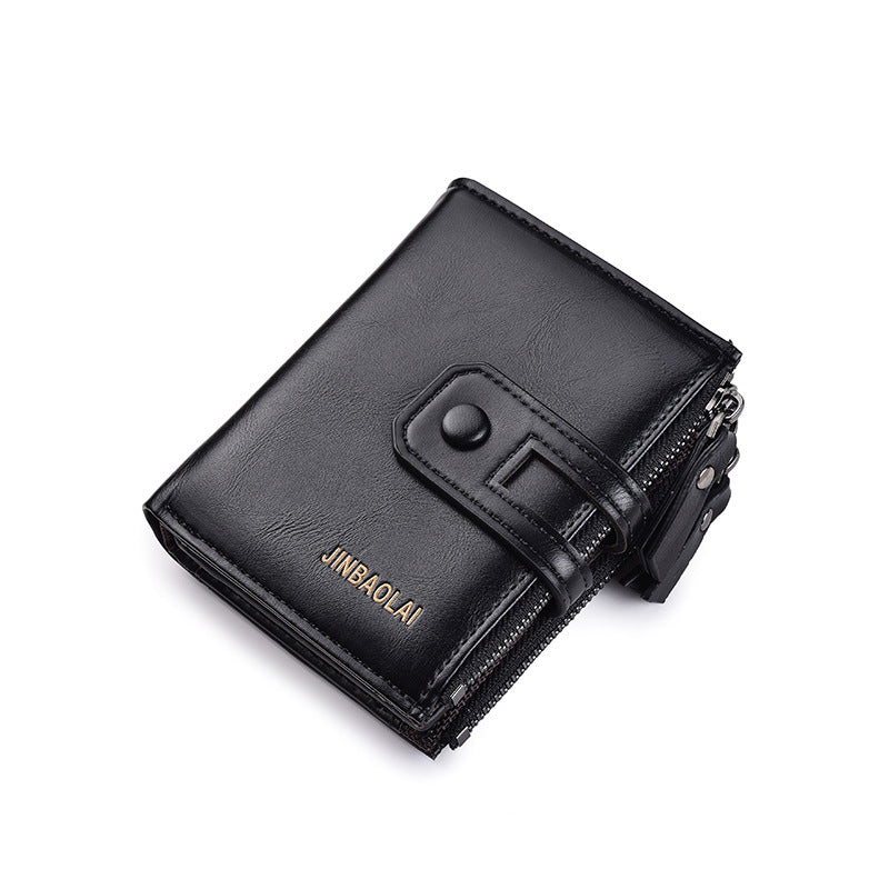 Buckle Retro Men&#39;s Wallet Wallet Multifunctional