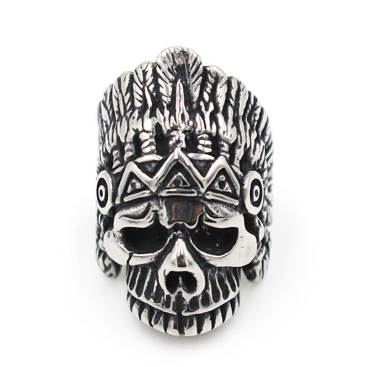 Feather Elder Ghost Head Ring