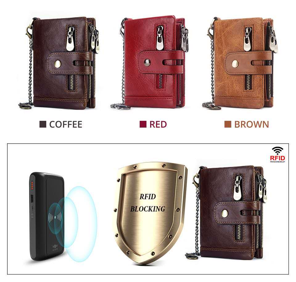 Leather men&#39;s wallet coin purse