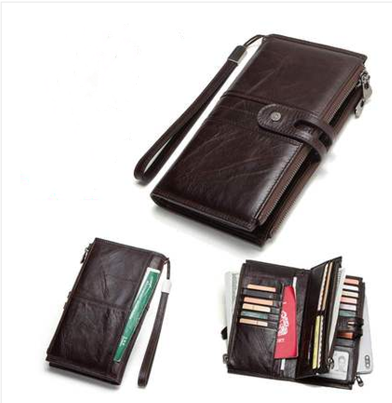 First Layer Cowhide Imported Leather Retro mMn&#39;s Clutch