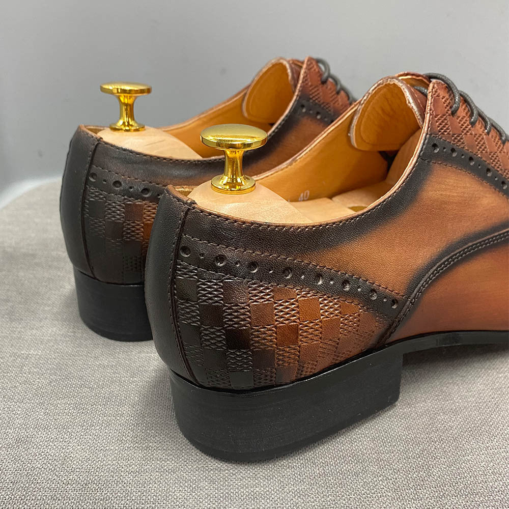 Men&#39;s Black Brown Business Casual Leather Shoes