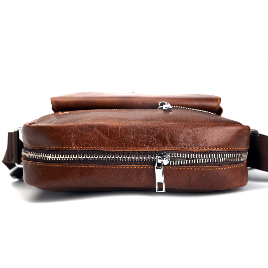 Men&#39;s Leather One-shoulder Briefcase