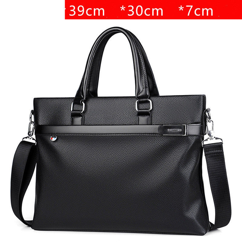 Large Capacity Business Handbag Men&#39;s Soft Leather Briefcase