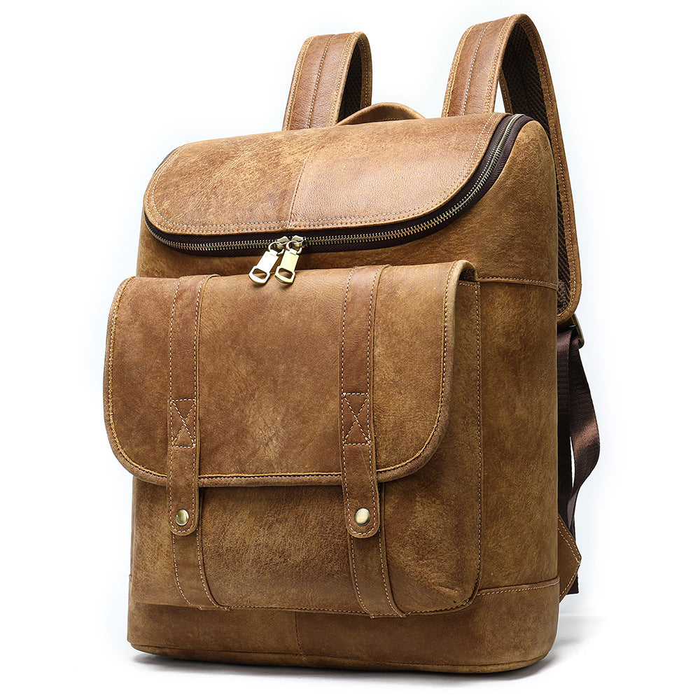 First layer cowhide men&#39;s backpack