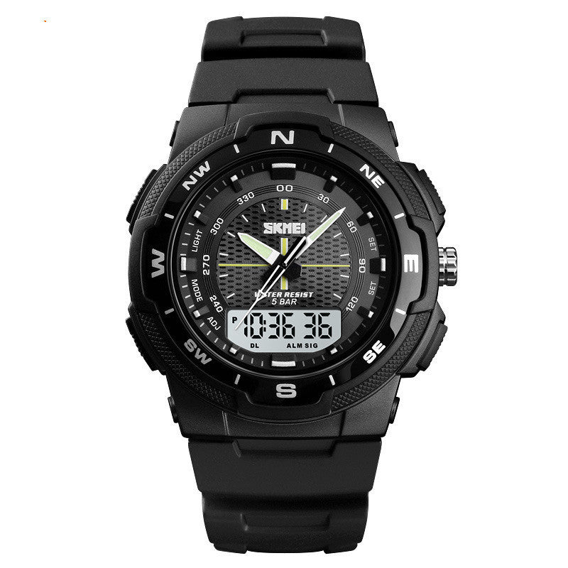 Men&#39;s Electronic Double Display Rubber Watch