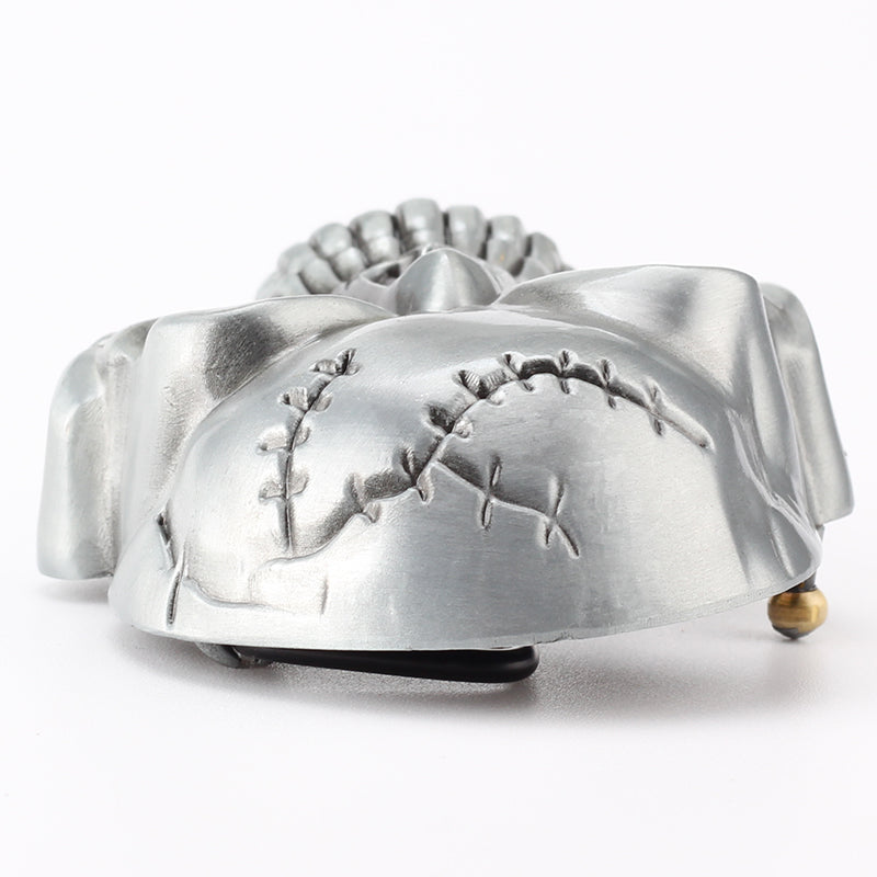 Skull head leather belt