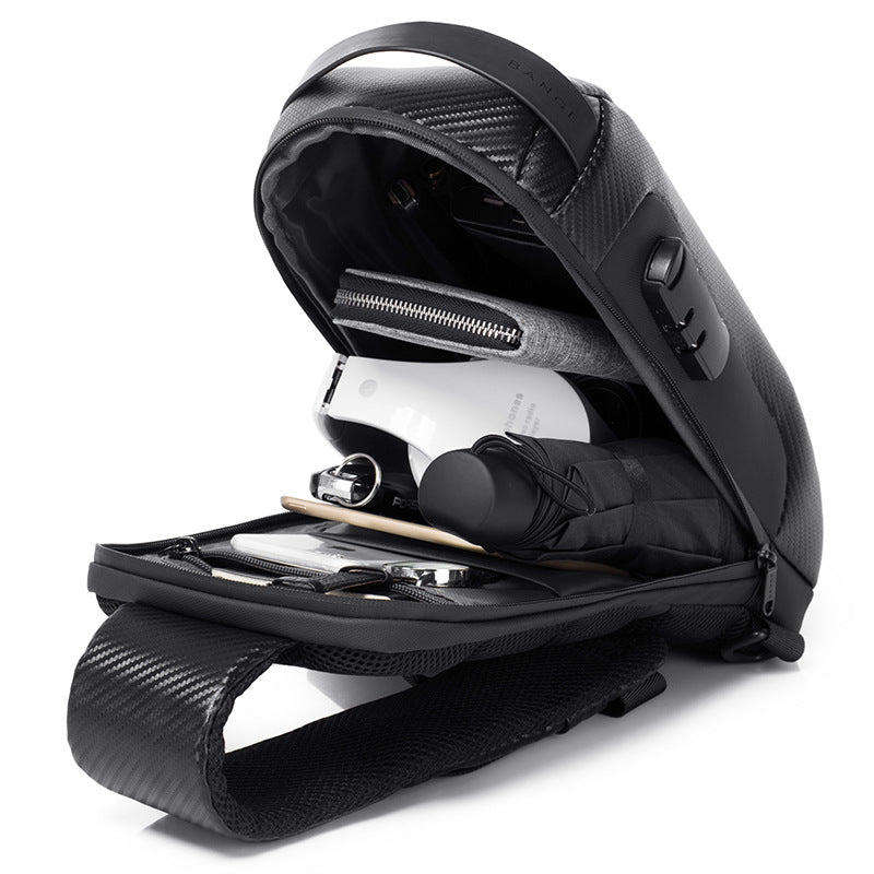 Men&#39;s Carbon Brazing Waterproof Crossbody Bag