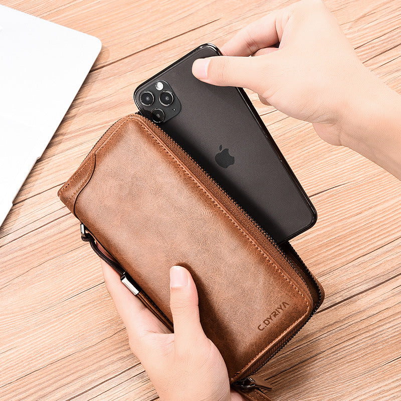 Simple Business Wallet Multifunctional Card Holder Men&#39;s Wallet Long Zip Wallet