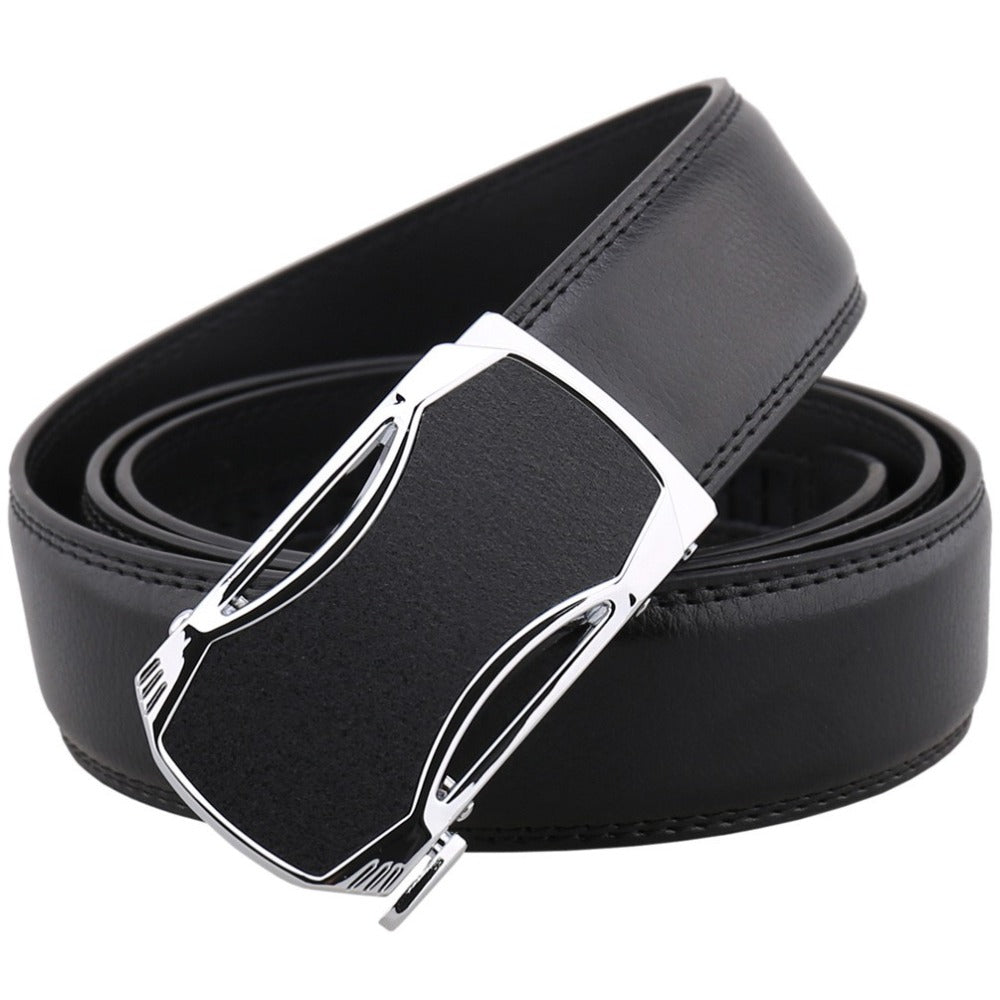 Men&#39;s belt leather automatic buckle leather belt