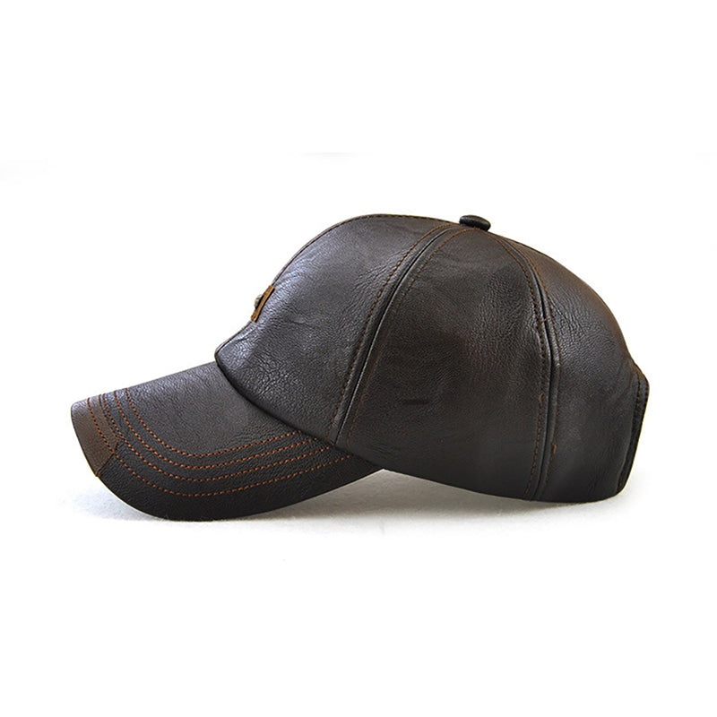 Men&#39;s leather baseball cap
