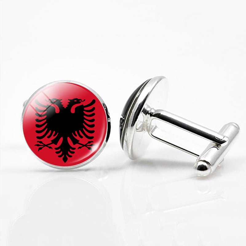 National Flags of the World Series Time Gem Cufflinks Jewelry