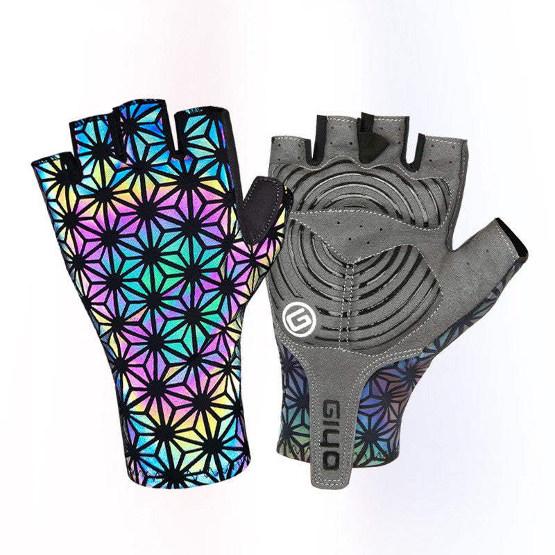 Colorful Color Changing Cycling Gloves Non-slip
