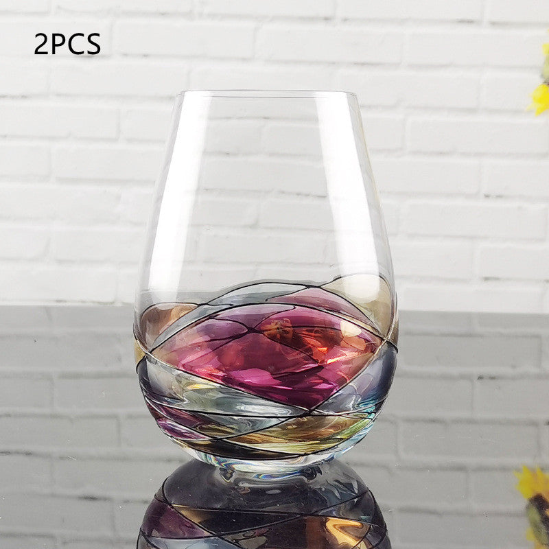 Crystal Glass Color Red Wine Glass Household Goblet