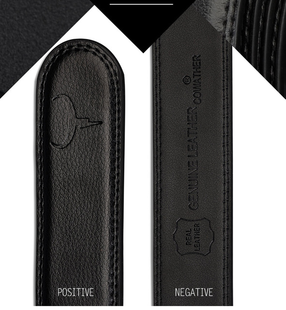 Men&#39;s leather belt with automatic buckle