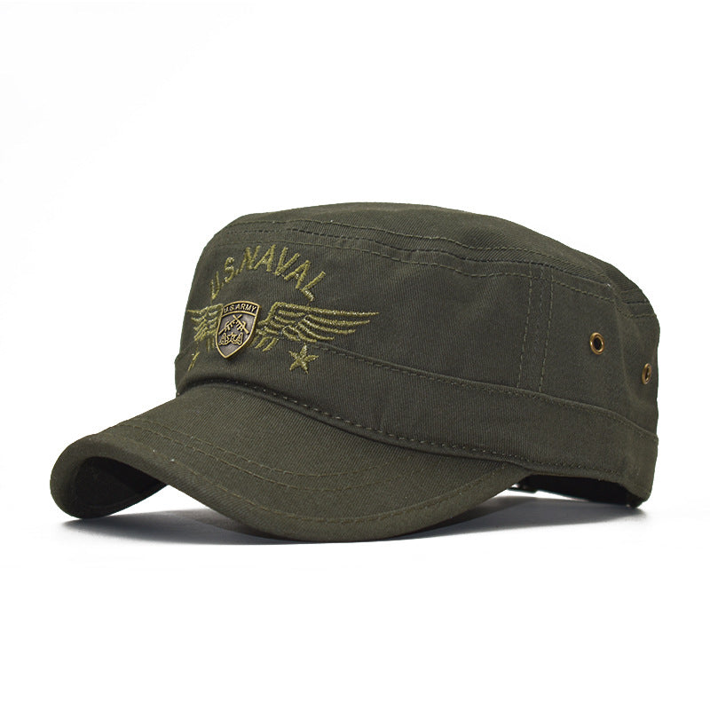 Camouflage Flat-top Hat Army Hat Embroidered Baseball Hat Men&#39;s Summer