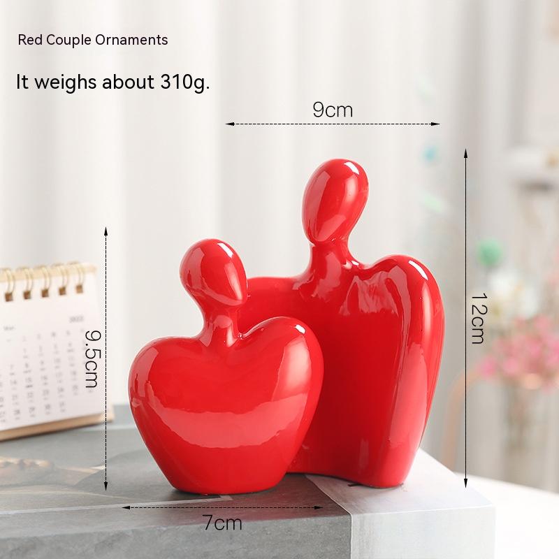 Nordic Modern Minimalist Ceramic Love Hug Couple Living Room Study Wine Cabinet Light Luxury Decoration
